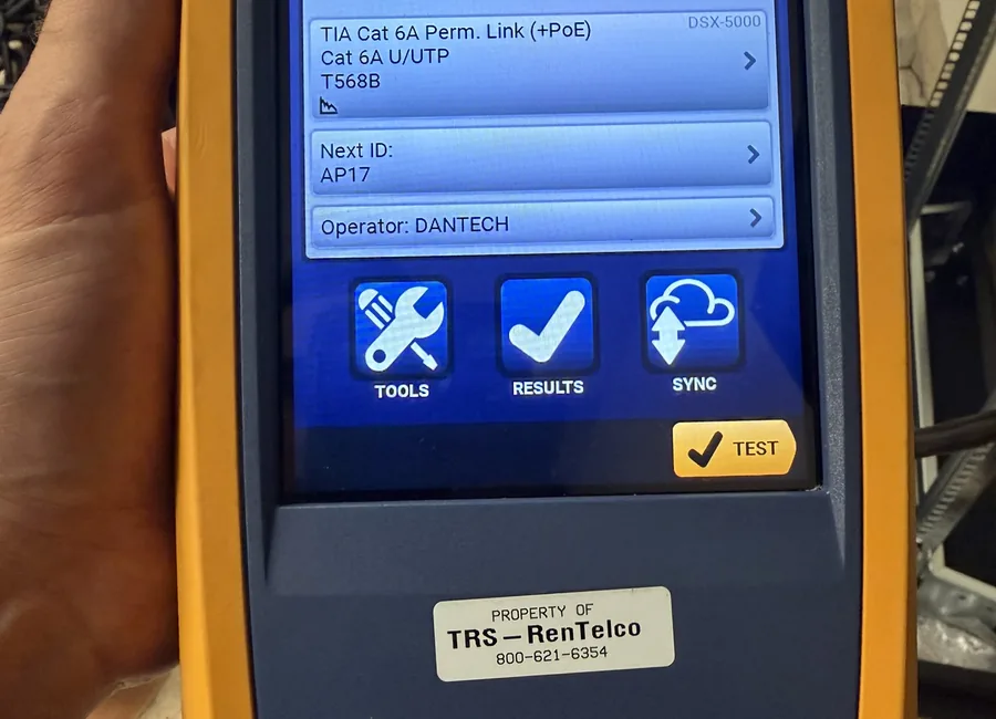 Fluke DSX cable certification testing